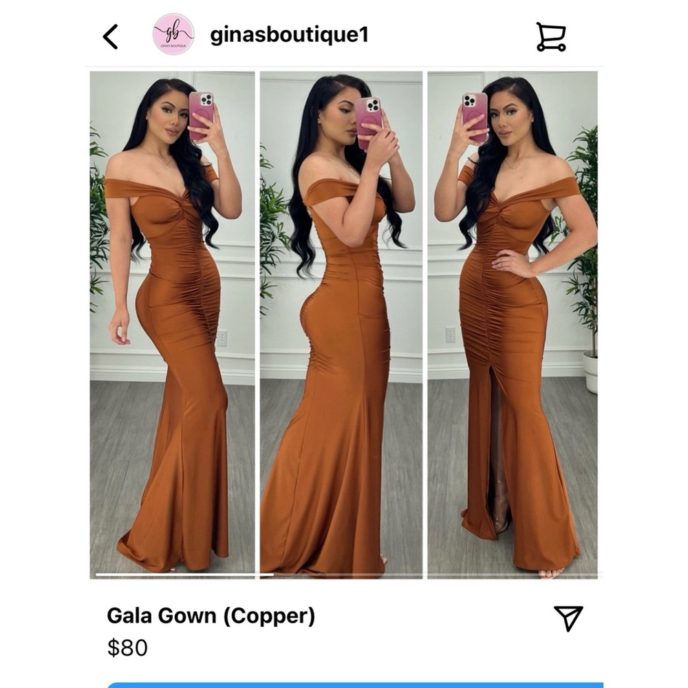 Gala Gown (Copper), Used as a bridesmaids dress, Medium